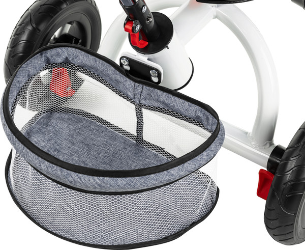 Изображение товара Трехколесный велосипед с ручкой NINO Двухместный (серый)