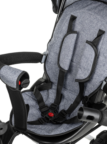 Изображение товара Трехколесный велосипед с ручкой NINO Двухместный (серый)