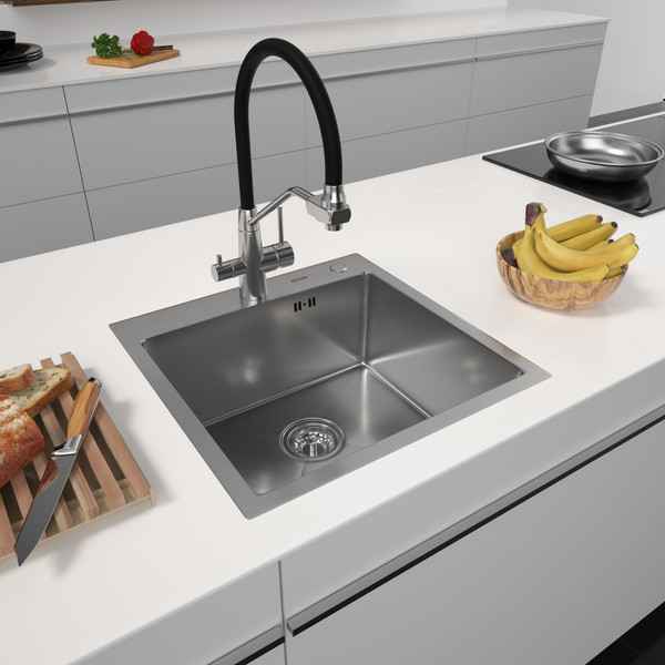 Изображение товара Мойка кухонная Arfeka Eco AR 50x50 (Satin Decor Volcanic Rock)