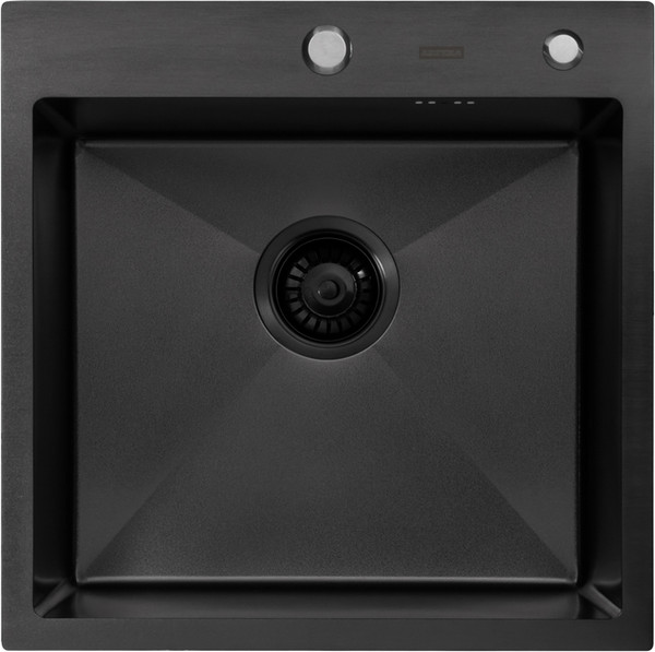 Изображение товара Мойка кухонная Arfeka Eco AR 50x50 (Black PVD Nano Decor Volcanic Rock)