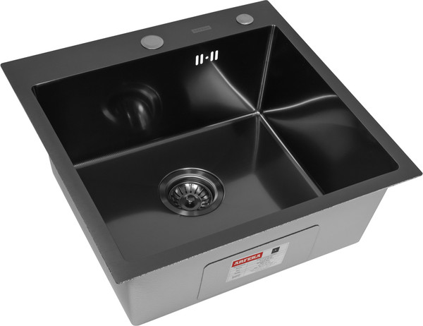 Изображение товара Мойка кухонная Arfeka Eco AR 50x50 (Black PVD Nano Decor Millet Grains)