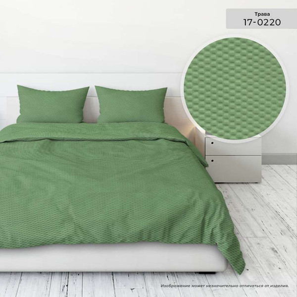Изображение товара Комплект постельного белья Бояртекс Креп-Жатка №17-0220 Трава 2сп с европростыней