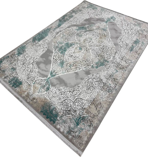 Изображение товара Ковер Radjab Carpet Афина Прямоугольник 9017A / 12920RK (3x5, Grey/Green)