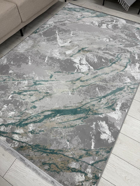 Изображение товара Ковер Radjab Carpet Афина Прямоугольник 9012A / 12891RK (3x4, Grey/Green)