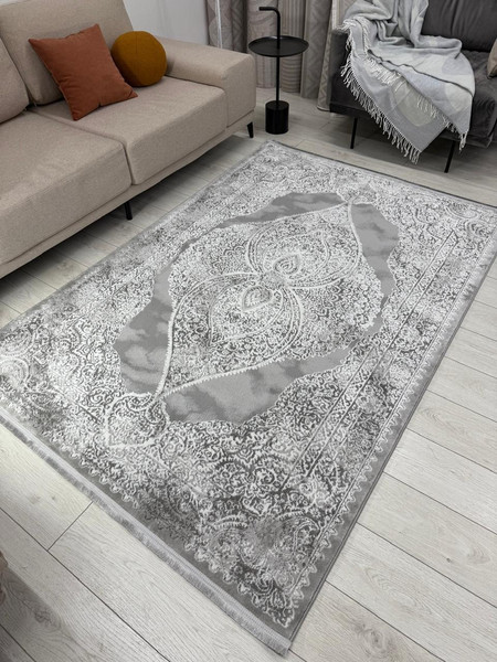 Изображение товара Ковер Radjab Carpet Афина Прямоугольник 9017A / 12897RK (2x2.9, Grey/Cream)