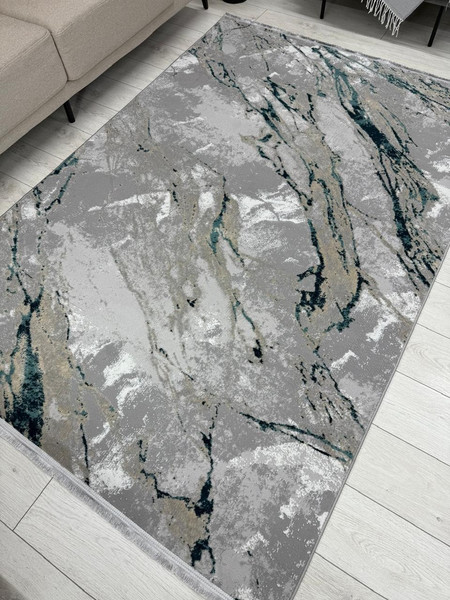 Изображение товара Коврик Radjab Carpet Афина Прямоугольник 9012A / 12860RK (1.2x1.8, Grey/D.Green)