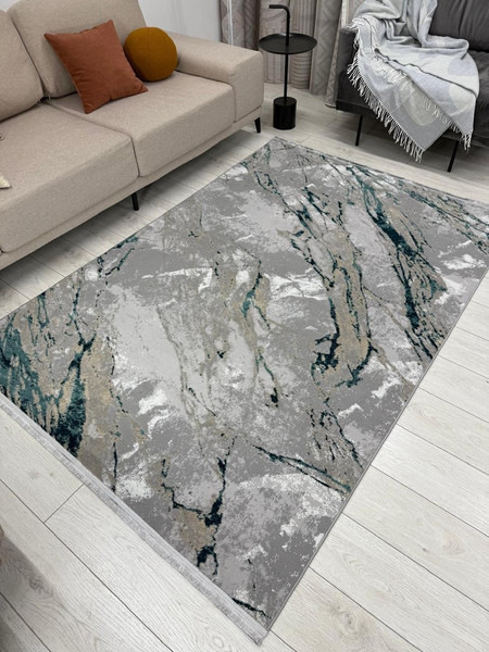 Изображение товара Коврик Radjab Carpet Афина Прямоугольник 9012A / 12860RK (1.2x1.8, Grey/D.Green)