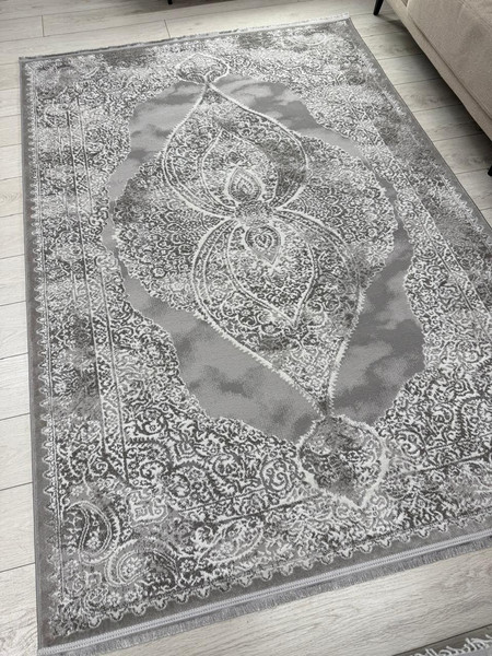 Изображение товара Коврик Radjab Carpet Афина Прямоугольник 9017A / 12894RK (1.2x1.8, Grey/Cream)