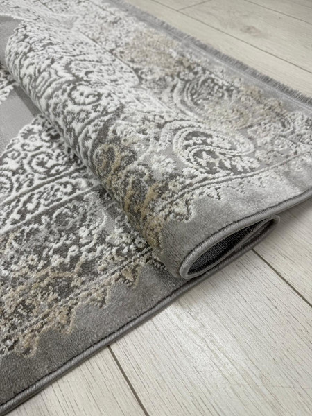 Изображение товара Коврик Radjab Carpet Афина Прямоугольник 9017A / 12903RK (1.2x1.8, Grey/Beige)