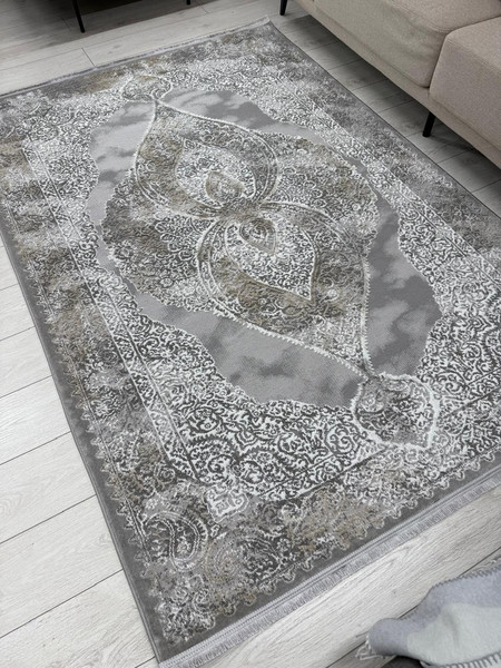 Изображение товара Коврик Radjab Carpet Афина Прямоугольник 9017A / 12903RK (1.2x1.8, Grey/Beige)