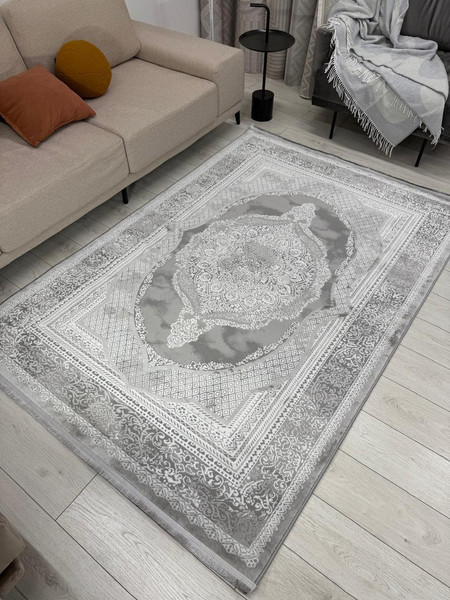 Изображение товара Коврик Radjab Carpet Афина Прямоугольник 1032A / 12949RK (1.2x1.8, Grey/Cream)
