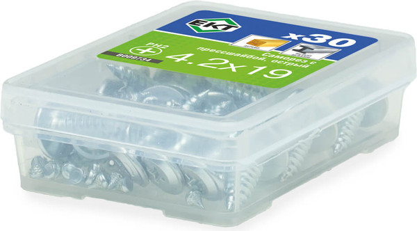 Изображение товара Саморез ЕКТ С прессшайбой 4.2x19 / B009734 (30шт)