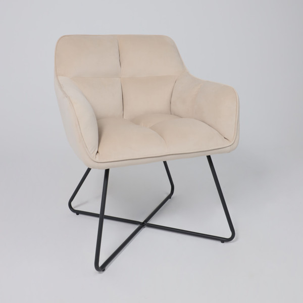 Изображение товара Кресло мягкое AksHome Florida (кремовый велюр HCJ-3/черный)