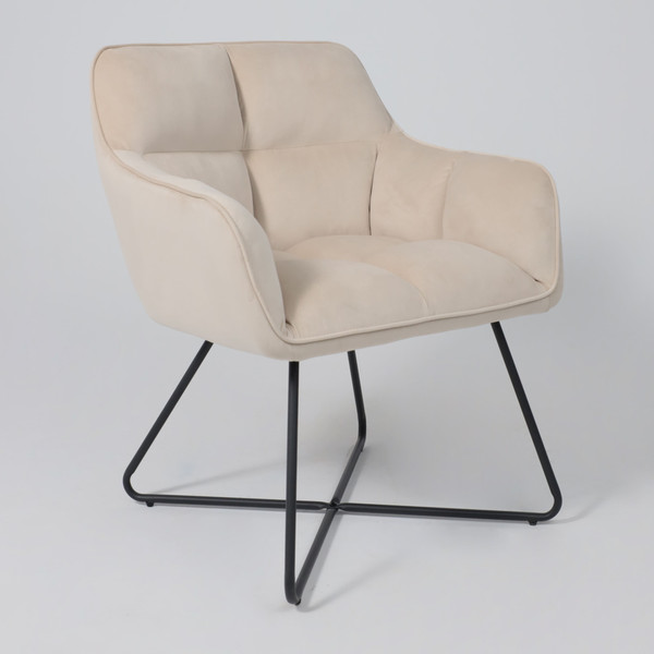 Изображение товара Кресло мягкое AksHome Florida (кремовый велюр HCJ-3/черный)