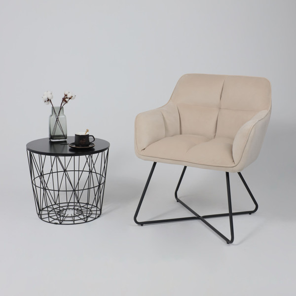 Изображение товара Кресло мягкое AksHome Florida (кремовый велюр HCJ-3/черный)