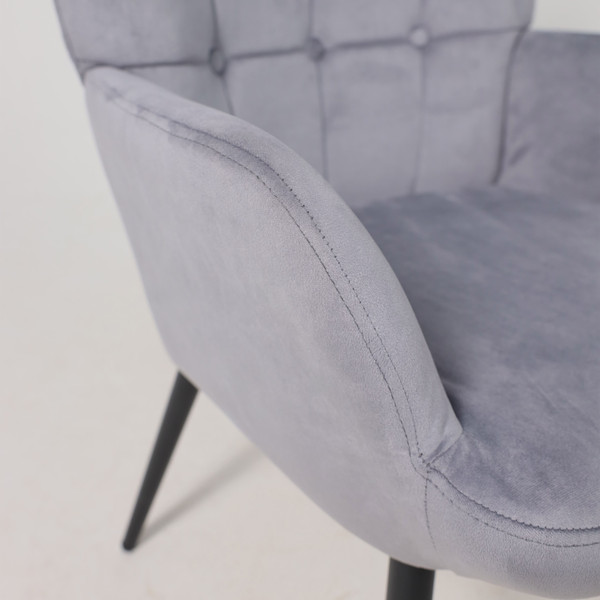 Изображение товара Кресло мягкое AksHome Oda (серый велюр HCJ-40/черный)