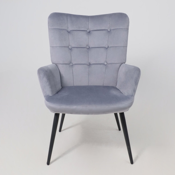 Изображение товара Кресло мягкое AksHome Oda (серый велюр HCJ-40/черный)