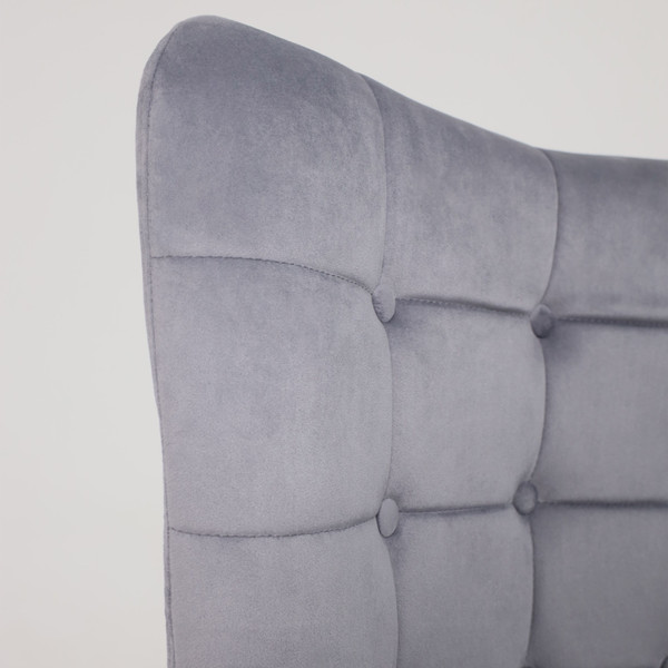 Изображение товара Кресло мягкое AksHome Oda (серый велюр HCJ-40/черный)