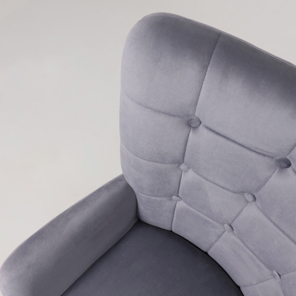 Изображение товара Кресло мягкое AksHome Oda (серый велюр HCJ-40/черный)