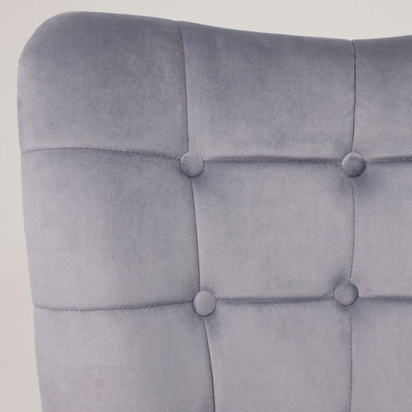 Изображение товара Кресло мягкое AksHome Oda (серый велюр HCJ-40/черный)