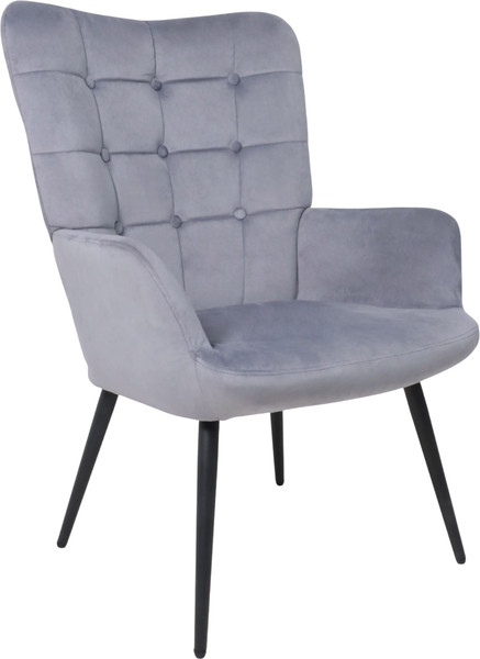 Изображение товара Кресло мягкое AksHome Oda (серый велюр HCJ-40/черный)
