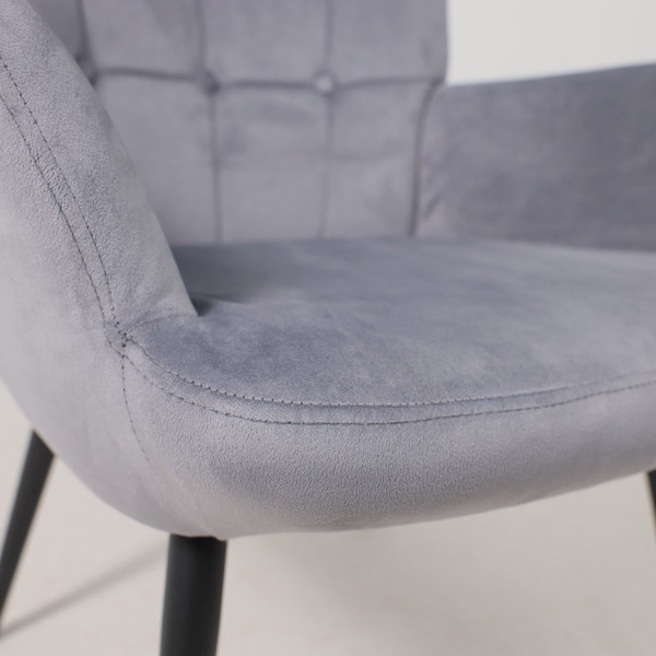 Изображение товара Кресло мягкое AksHome Oda (серый велюр HCJ-40/черный)