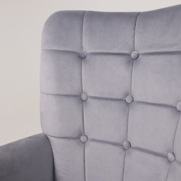 Изображение товара Кресло мягкое AksHome Oda (серый велюр HCJ-40/черный)