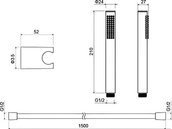 Изображение товара Душевой гарнитур Aquatek Европа AQ2034BG (золото)