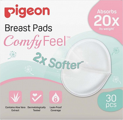 Изображение товара Прокладки для бюстгальтера Pigeon Comfy Feel Breast Pads с алоэ / 79252 (30шт)