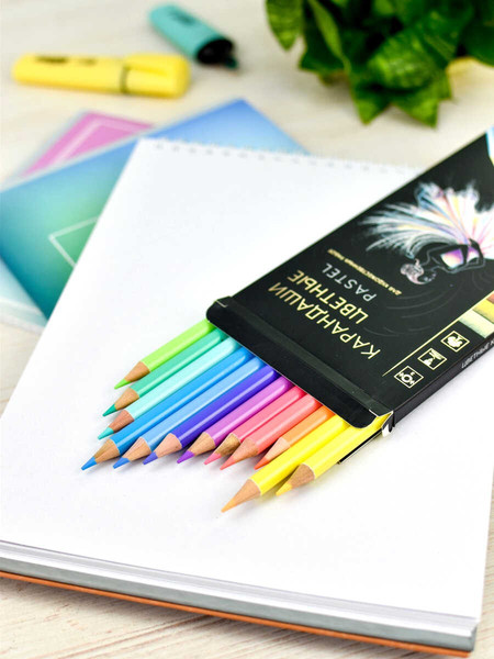 Изображение товара Набор цветных карандашей Феникс+ Пастель / 64101 (12цв)