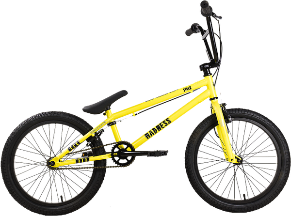 Изображение товара Велосипед STARK Madness BMX 1 2025 (лимонный/черный, разобранный, в коробке)