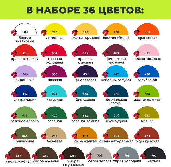 Изображение товара Акриловые краски Малевичъ Хобби / 612015 (36цв)