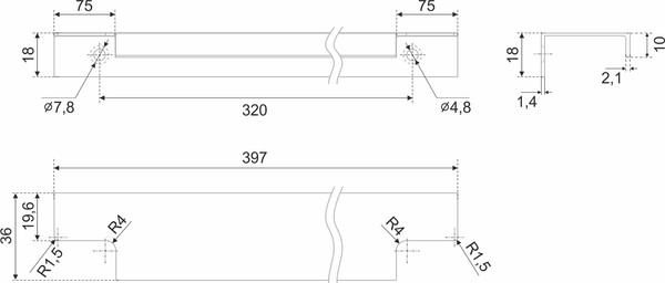 Изображение товара Ручка для мебели Boyard RT809BL.1/320/400