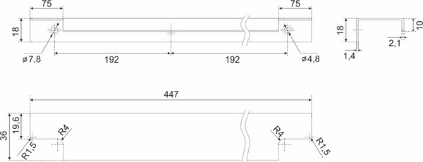 Изображение товара Ручка для мебели Boyard RT809BL.1/384/450