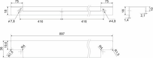 Изображение товара Ручка для мебели Boyard RT809BL.1/832/900