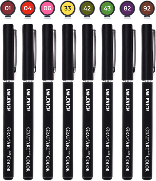 Изображение товара Набор капиллярных ручек Малевичъ GrafArt Pro / 196938 (8шт)