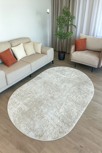 Изображение товара Коврик Radjab Carpet Беллуччи Овал HL 616 / 11901RK (1.2x1.8, Cream)