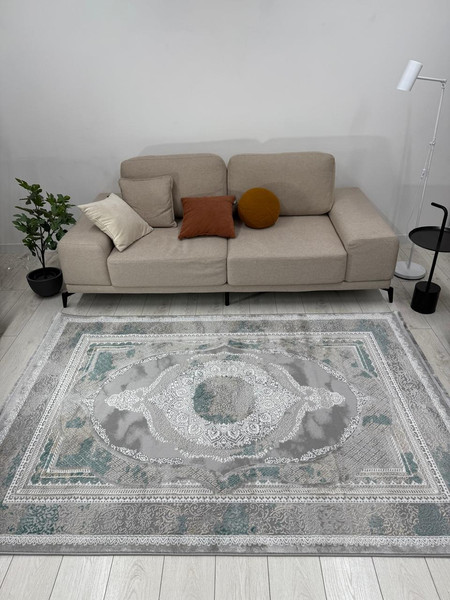 Изображение товара Коврик Radjab Carpet Афина Прямоугольник 1032A / 12969RK (1.2x1.8, Grey/Green)