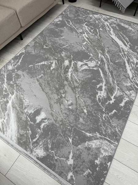 Изображение товара Коврик Radjab Carpet Афина Овал 9012A / 12858RK (0.8x1.5, Grey/Grey)