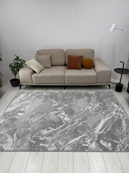 Изображение товара Коврик Radjab Carpet Афина Овал 9012A / 12858RK (0.8x1.5, Grey/Grey)