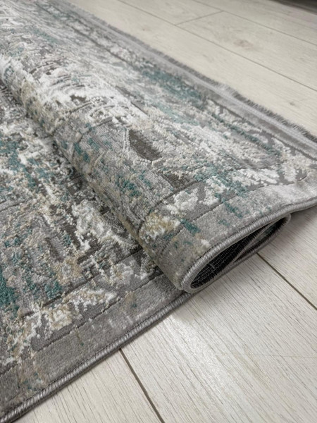 Изображение товара Коврик Radjab Carpet Афина Прямоугольник 9010A / 12833RK (0.8x1.5, Grey/Green)