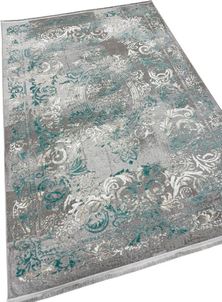 Изображение товара Коврик Radjab Carpet Афина Прямоугольник 9009A / 12815RK (0.8x1.5, Grey/Green)
