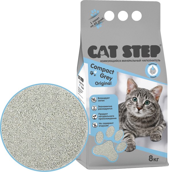 Изображение товара Наполнитель для туалета Cat Step Compact Grey Original / 20313046 (8кг)