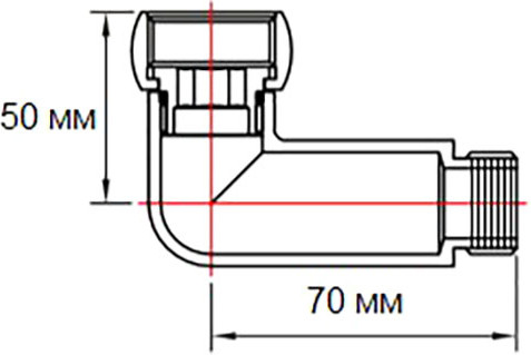 Изображение товара Американка Ростела Угловая для полотенцесушителя 3/4"x3/4" г/ш Ral 9016