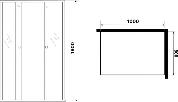 Изображение товара Душевой уголок Niagara Eco NG-1018-14QT 100x80x190 (черный/стекло тонированное)