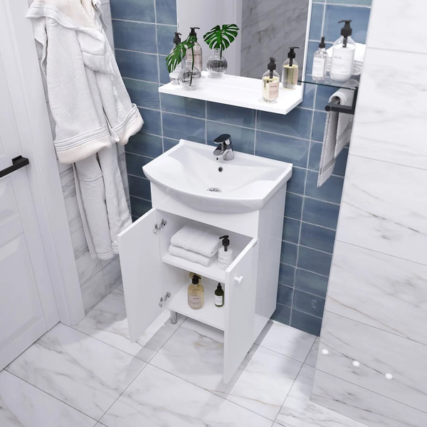 Изображение товара Комплект мебели для ванной Grossman Эко-60 / 106051-2 (белый)