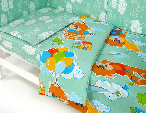 Изображение товара Комплект постельный для малышей АртПостель Улетные мишки