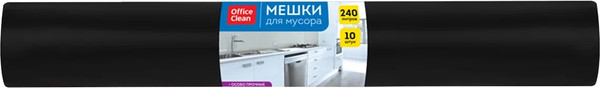 Изображение товара Пакеты для мусора OfficeClean Особо прочные 240л / 344056 (10шт, черный)