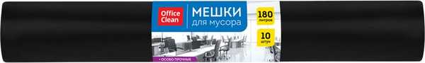 Изображение товара Пакеты для мусора OfficeClean Особо прочные 180л / 344055 (10шт, черный)