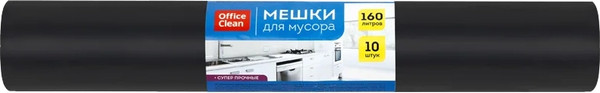 Изображение товара Пакеты для мусора OfficeClean Суперпрочные 160л / 344054 (10шт, черный)